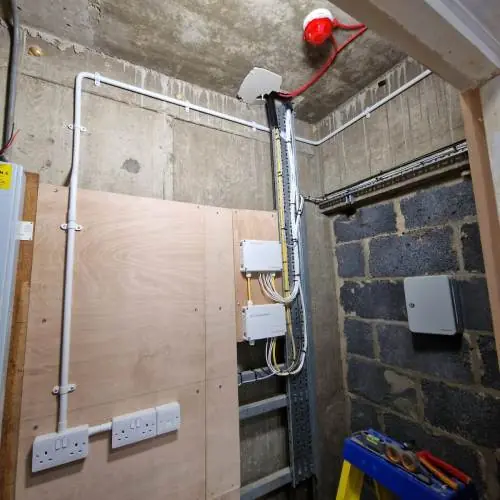 Outdoor socket and garden lighting installation, King's Lynn